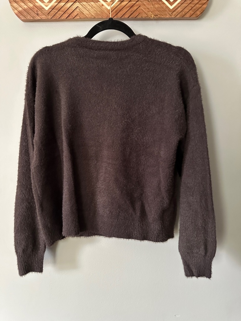 Rachel Zoe Plush Velvet-Bow Cardigan - Charcoal Gray - Picture 3 of 5